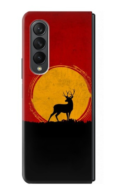 S3513 鹿の夕日 Deer Sunset Samsung Galaxy Z Fold 3 5G バックケース、フリップケース・カバー