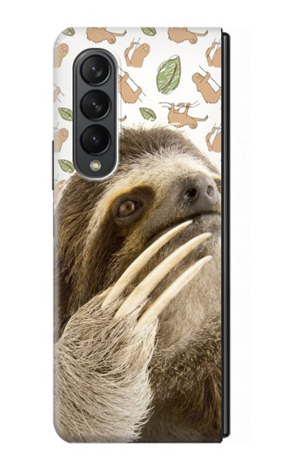 S3559 ナマケモノ Sloth Pattern Samsung Galaxy Z Fold 3 5G バックケース、フリップケース・カバー