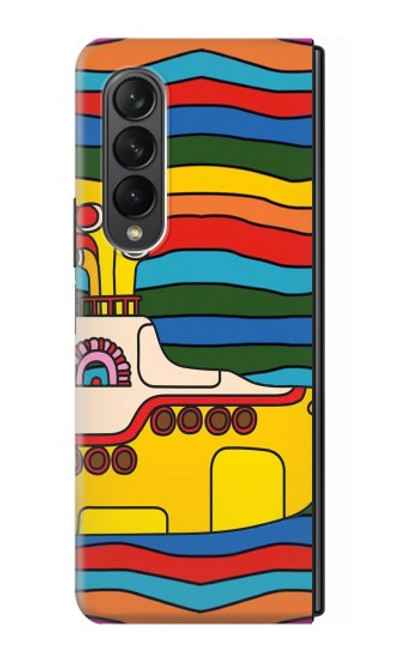 S3599 ヒッピーイエローサブマリン Hippie Submarine Samsung Galaxy Z Fold 3 5G バックケース、フリップケース・カバー
