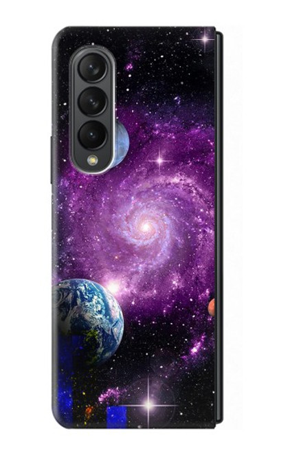S3689 銀河宇宙惑星 Galaxy Outer Space Planet Samsung Galaxy Z Fold 3 5G バックケース、フリップケース・カバー