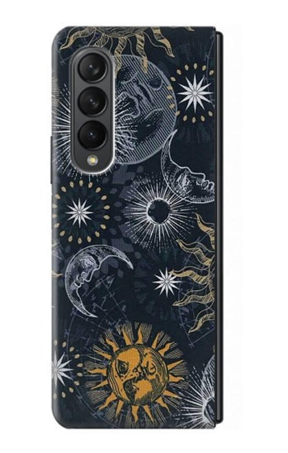 S3702 月と太陽 Moon and Sun Samsung Galaxy Z Fold 3 5G バックケース、フリップケース・カバー