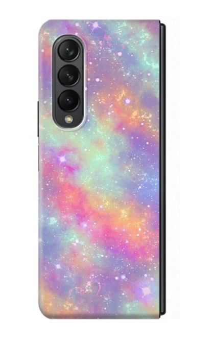 S3706 パステルレインボーギャラクシーピンクスカイ Pastel Rainbow Galaxy Pink Sky Samsung Galaxy Z Fold 3 5G バックケース、フリップケース・カバー