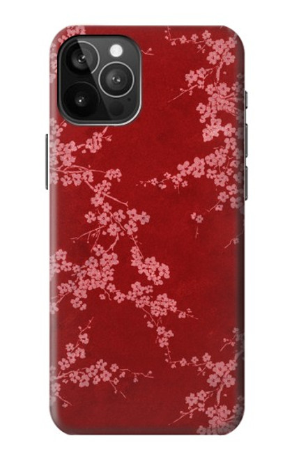 S3817 赤い花の桜のパターン Red Floral Cherry blossom Pattern iPhone 12 Pro Max バックケース、フリップケース・カバー