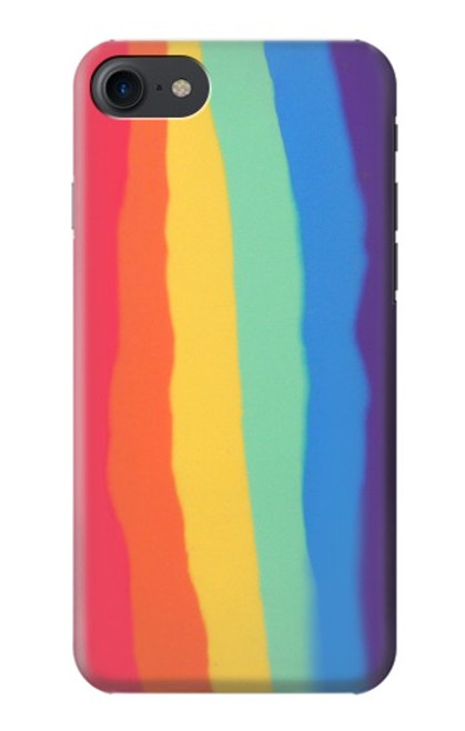 S3799 かわいい縦水彩レインボー Cute Vertical Watercolor Rainbow iPhone 7, iPhone 8, iPhone SE (2020) (2022) バックケース、フリップケース・カバー