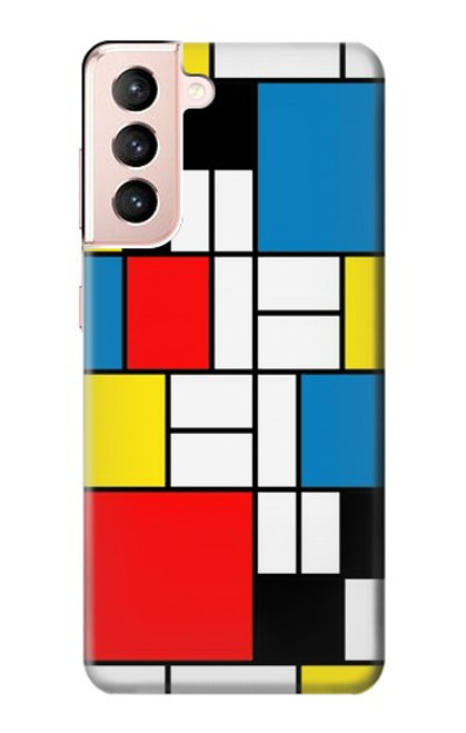 S3814 ピエトモンドリアン線画作曲 Piet Mondrian Line Art Composition Samsung Galaxy S21 5G バックケース、フリップケース・カバー
