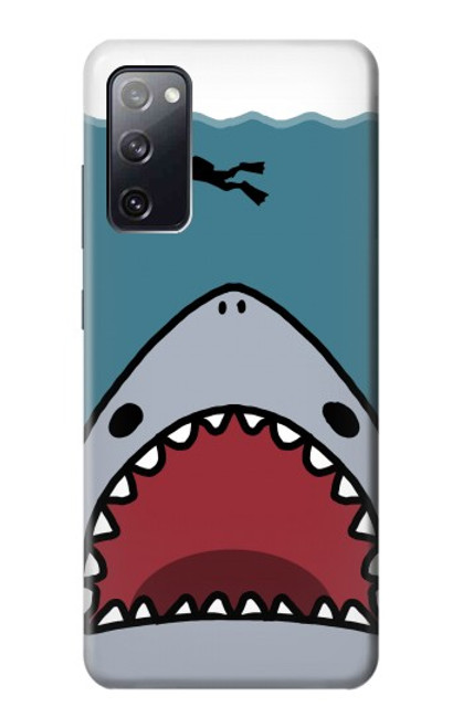 S3825 漫画のサメの海のダイビング Cartoon Shark Sea Diving Samsung Galaxy S20 FE バックケース、フリップケース・カバー