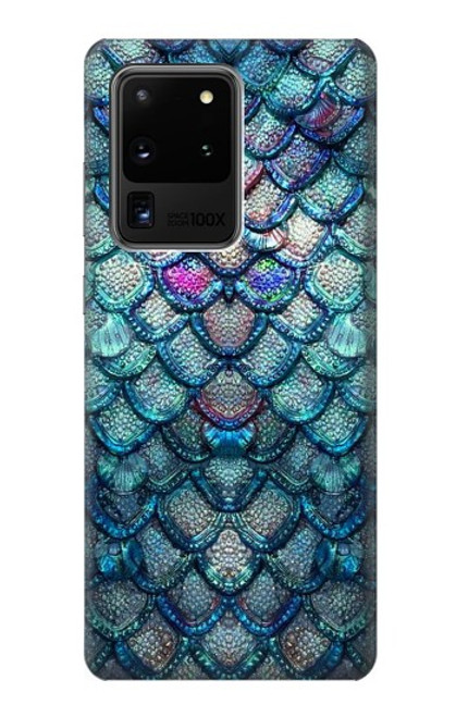 S3809 人魚の鱗 Mermaid Fish Scale Samsung Galaxy S20 Ultra バックケース、フリップケース・カバー