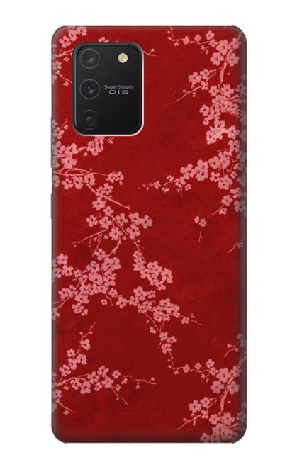 S3817 赤い花の桜のパターン Red Floral Cherry blossom Pattern Samsung Galaxy S10 Lite バックケース、フリップケース・カバー