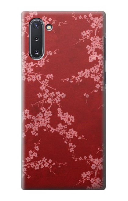 S3817 赤い花の桜のパターン Red Floral Cherry blossom Pattern Samsung Galaxy Note 10 バックケース、フリップケース・カバー