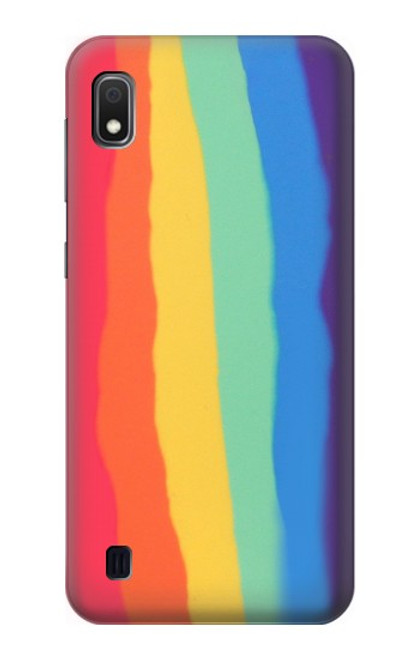 S3799 かわいい縦水彩レインボー Cute Vertical Watercolor Rainbow Samsung Galaxy A10 バックケース、フリップケース・カバー