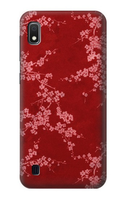 S3817 赤い花の桜のパターン Red Floral Cherry blossom Pattern Samsung Galaxy A10 バックケース、フリップケース・カバー