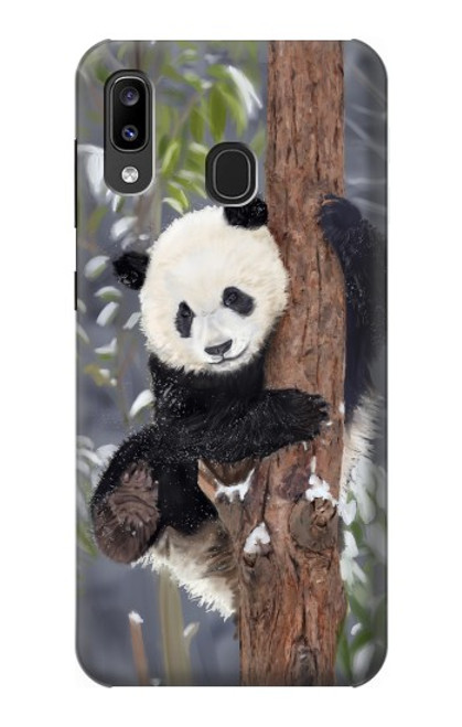 S3793 かわいい赤ちゃん雪パンダのペイント Cute Baby Panda Snow Painting Samsung Galaxy A20, Galaxy A30 バックケース、フリップケース・カバー
