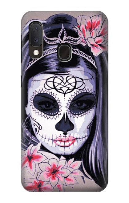 S3821 シュガースカルスチームパンクガールゴシック Sugar Skull Steam Punk Girl Gothic Samsung Galaxy A20e バックケース、フリップケース・カバー