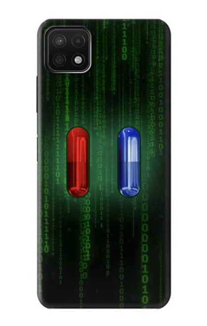 S3816 赤い丸薬青い丸薬カプセル Red Pill Blue Pill Capsule Samsung Galaxy A22 5G バックケース、フリップケース・カバー