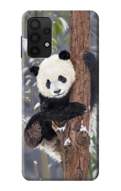 S3793 かわいい赤ちゃん雪パンダのペイント Cute Baby Panda Snow Painting Samsung Galaxy A32 4G バックケース、フリップケース・カバー