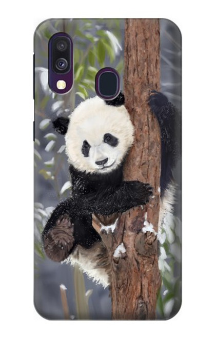 S3793 かわいい赤ちゃん雪パンダのペイント Cute Baby Panda Snow Painting Samsung Galaxy A40 バックケース、フリップケース・カバー