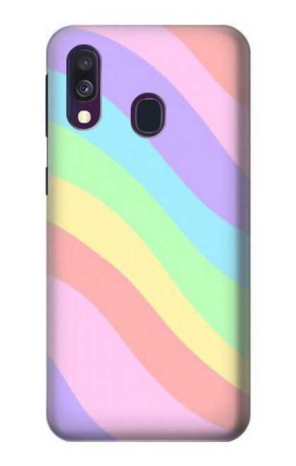 S3810 パステルユニコーンサマー波 Pastel Unicorn Summer Wave Samsung Galaxy A40 バックケース、フリップケース・カバー