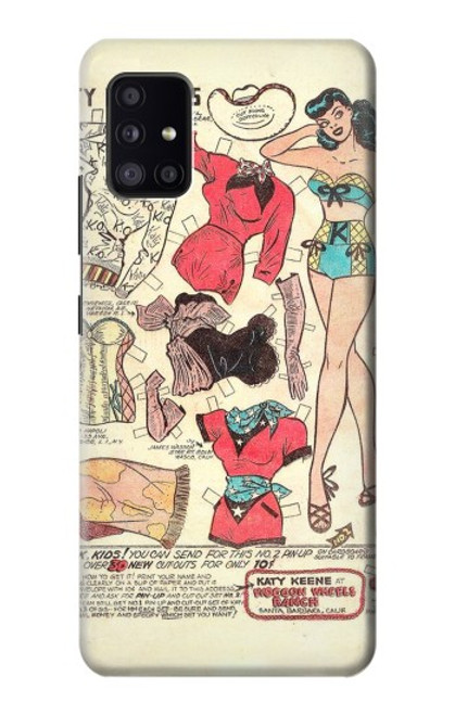 S3820 ヴィンテージ騎乗位ファッション紙人形 Vintage Cowgirl Fashion Paper Doll Samsung Galaxy A41 バックケース、フリップケース・カバー