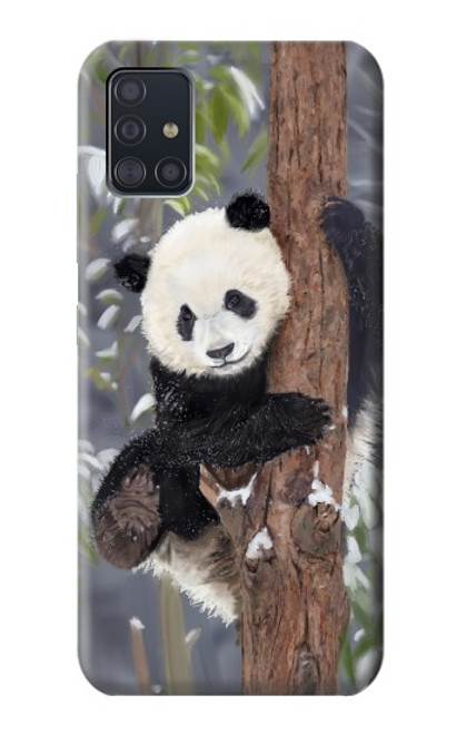S3793 かわいい赤ちゃん雪パンダのペイント Cute Baby Panda Snow Painting Samsung Galaxy A51 5G バックケース、フリップケース・カバー