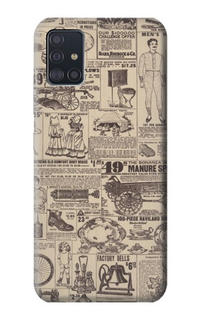 S3819 レトロなヴィンテージ紙 Retro Vintage Paper Samsung Galaxy A51 5G バックケース、フリップケース・カバー