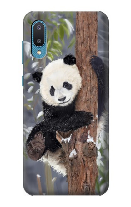 S3793 かわいい赤ちゃん雪パンダのペイント Cute Baby Panda Snow Painting Samsung Galaxy A04, Galaxy A02, M02 バックケース、フリップケース・カバー