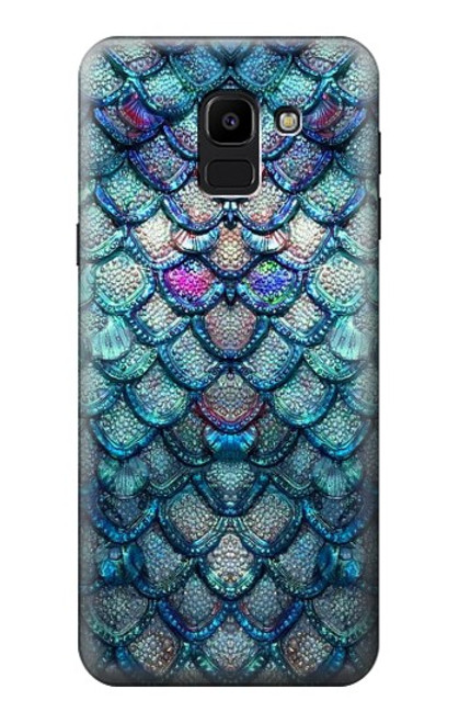 S3809 人魚の鱗 Mermaid Fish Scale Samsung Galaxy J6 (2018) バックケース、フリップケース・カバー