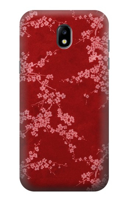 S3817 赤い花の桜のパターン Red Floral Cherry blossom Pattern Samsung Galaxy J5 (2017) EU Version バックケース、フリップケース・カバー