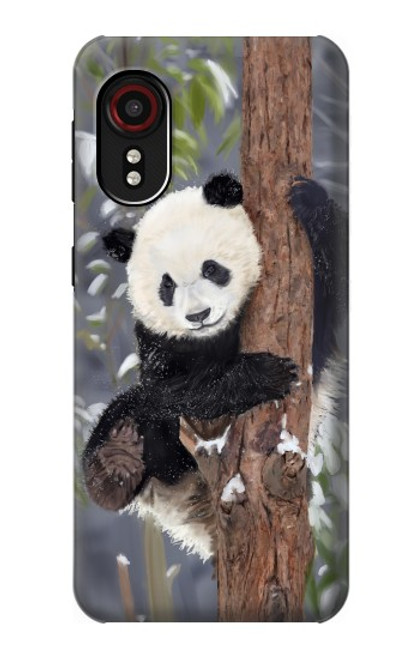 S3793 かわいい赤ちゃん雪パンダのペイント Cute Baby Panda Snow Painting Samsung Galaxy Xcover 5 バックケース、フリップケース・カバー