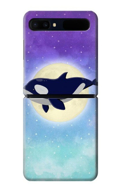 S3807 キラーホエールオルカ月パステルファンタジー Killer Whale Orca Moon Pastel Fantasy Samsung Galaxy Z Flip 5G バックケース、フリップケース・カバー