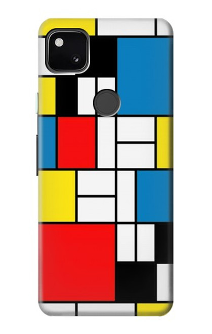 S3814 ピエトモンドリアン線画作曲 Piet Mondrian Line Art Composition Google Pixel 4a バックケース、フリップケース・カバー