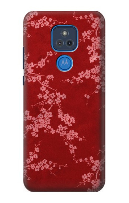 S3817 赤い花の桜のパターン Red Floral Cherry blossom Pattern Motorola Moto G Play (2021) バックケース、フリップケース・カバー