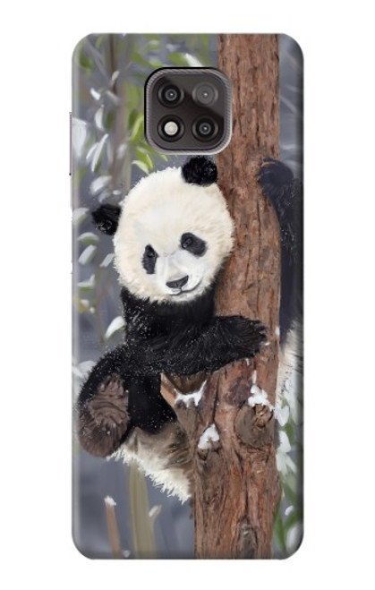 S3793 かわいい赤ちゃん雪パンダのペイント Cute Baby Panda Snow Painting Motorola Moto G Power (2021) バックケース、フリップケース・カバー