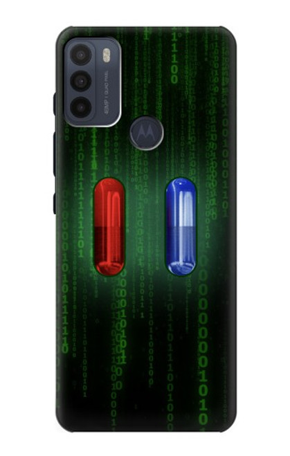 S3816 赤い丸薬青い丸薬カプセル Red Pill Blue Pill Capsule Motorola Moto G50 バックケース、フリップケース・カバー