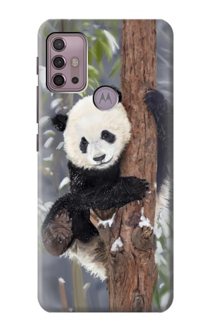 S3793 かわいい赤ちゃん雪パンダのペイント Cute Baby Panda Snow Painting Motorola Moto G30, G20, G10 バックケース、フリップケース・カバー