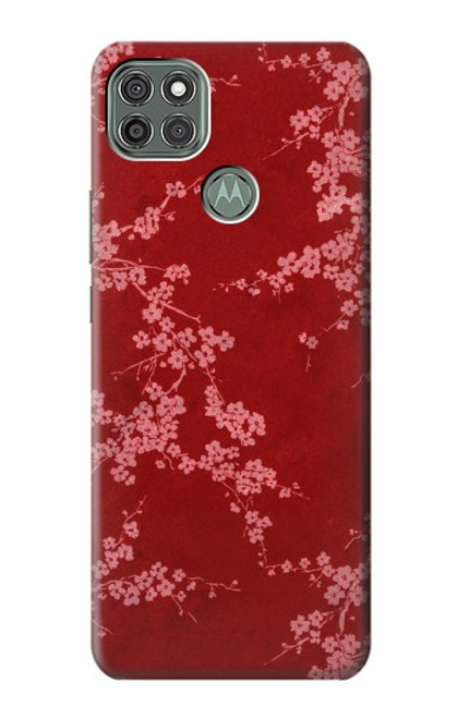 S3817 赤い花の桜のパターン Red Floral Cherry blossom Pattern Motorola Moto G9 Power バックケース、フリップケース・カバー
