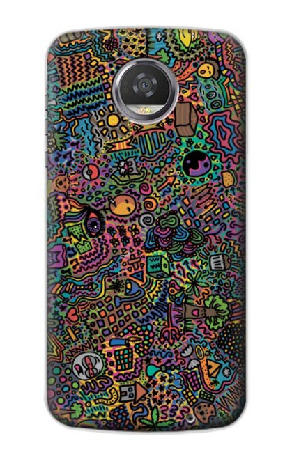 S3815 サイケデリックアート Psychedelic Art Motorola Moto Z2 Play, Z2 Force バックケース、フリップケース・カバー