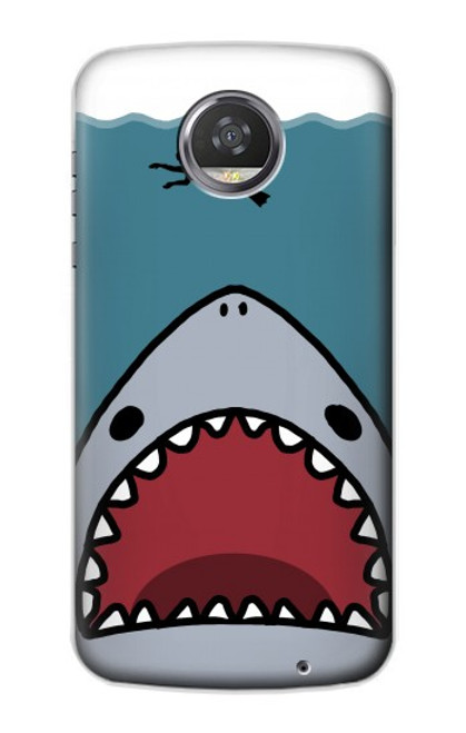 S3825 漫画のサメの海のダイビング Cartoon Shark Sea Diving Motorola Moto Z2 Play, Z2 Force バックケース、フリップケース・カバー
