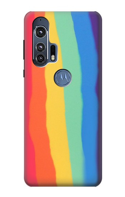 S3799 かわいい縦水彩レインボー Cute Vertical Watercolor Rainbow Motorola Edge+ バックケース、フリップケース・カバー