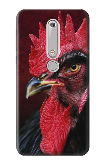 S3797 チキンオンドリ Chicken Rooster Nokia 6.1, Nokia 6 2018 バックケース、フリップケース・カバー