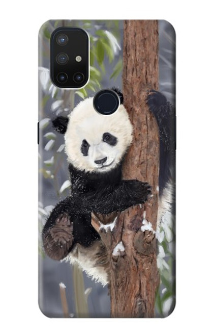 S3793 かわいい赤ちゃん雪パンダのペイント Cute Baby Panda Snow Painting OnePlus Nord N10 5G バックケース、フリップケース・カバー