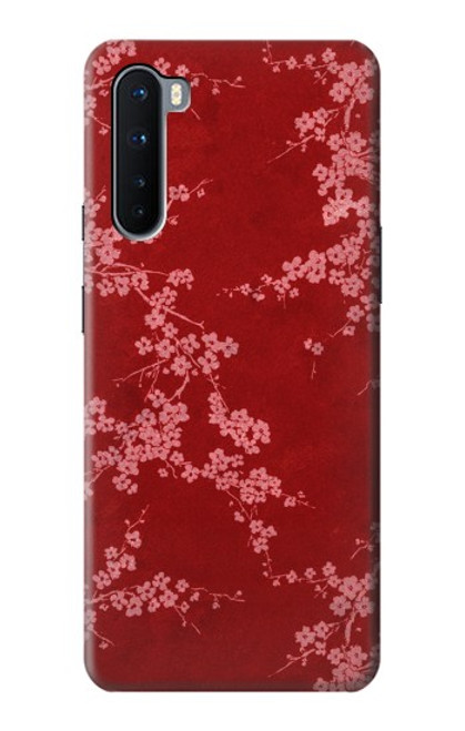 S3817 赤い花の桜のパターン Red Floral Cherry blossom Pattern OnePlus Nord バックケース、フリップケース・カバー