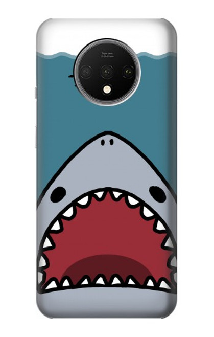 S3825 漫画のサメの海のダイビング Cartoon Shark Sea Diving OnePlus 7T バックケース、フリップケース・カバー