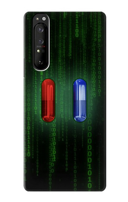 S3816 赤い丸薬青い丸薬カプセル Red Pill Blue Pill Capsule Sony Xperia 1 III バックケース、フリップケース・カバー