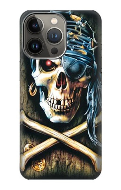 S0151 海賊スカル Pirate Skull Punk Rock iPhone 13 Pro バックケース、フリップケース・カバー