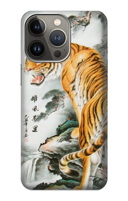 S2750 虎の絵画 Oriental Chinese Tiger Painting iPhone 13 Pro バックケース、フリップケース・カバー