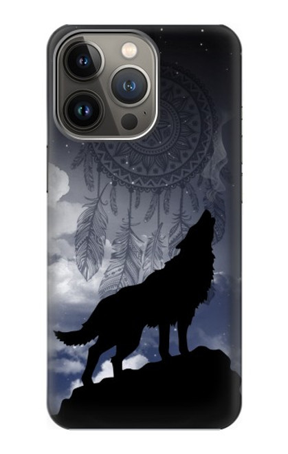 S3011 ドリームキャッチャーオオカミは 月にハウリング Dream Catcher Wolf Howling iPhone 13 Pro バックケース、フリップケース・カバー