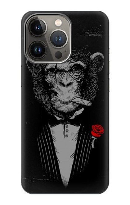 S3167 面白いマフィア猿 Funny Gangster Mafia Monkey iPhone 13 Pro バックケース、フリップケース・カバー