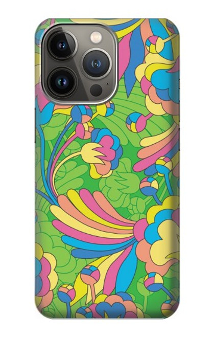 S3273 フラワーラインアートパターン Flower Line Art Pattern iPhone 13 Pro バックケース、フリップケース・カバー