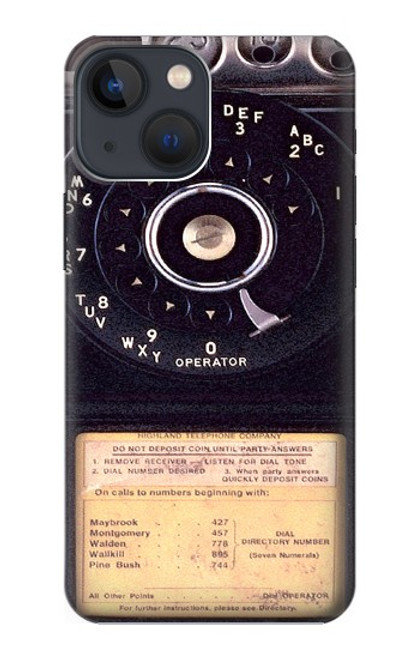 S0086 ヴィンテージ 公衆電話 Payphone Vintage iPhone 13 mini バックケース、フリップケース・カバー