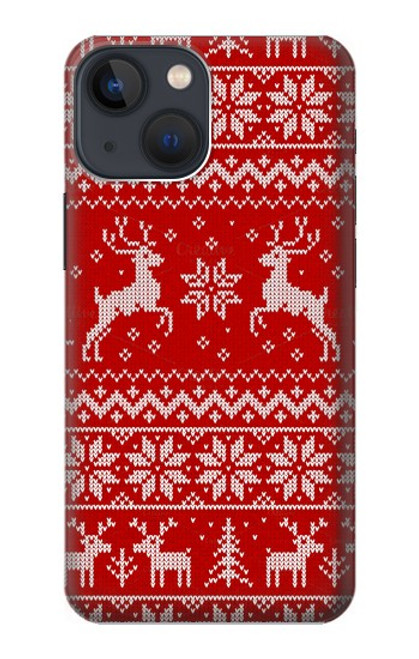 S2835 クリスマス トナカイ パターン Christmas Reindeer Knitted Pattern iPhone 13 mini バックケース、フリップケース・カバー